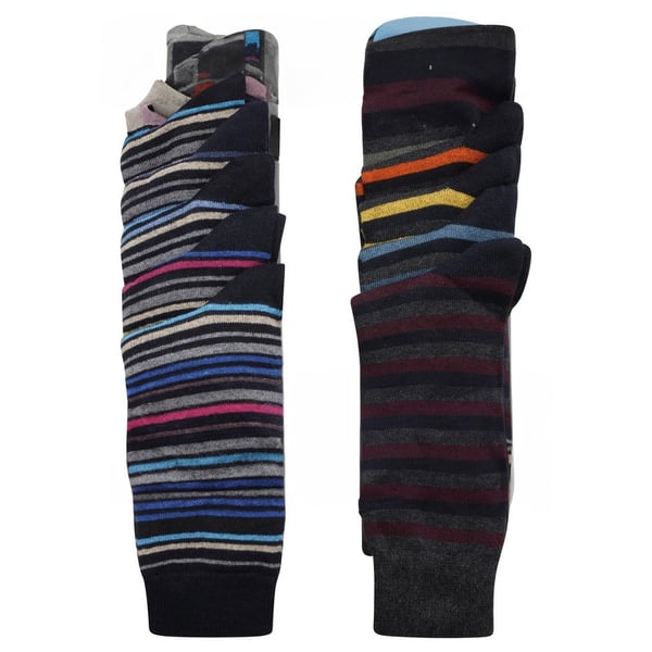 Ex Store Mens Striped Socks (Pack of 10) Ex Store Mens Striped Socks (Pack of 10)