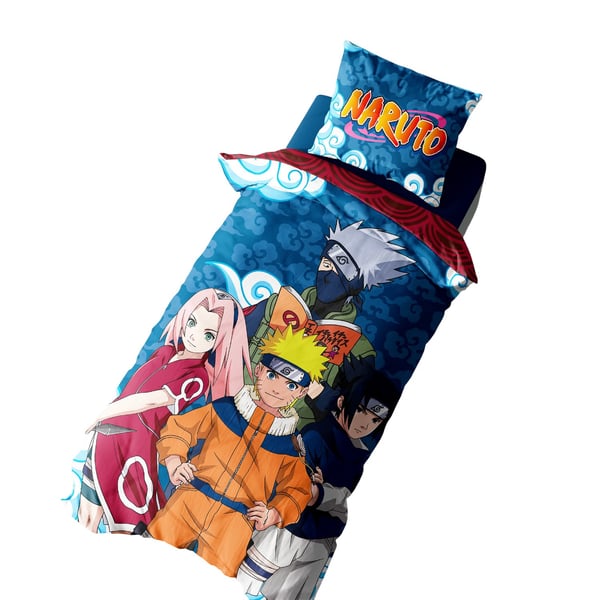 Naruto Virvlande Moln Vändbart Påslakanset