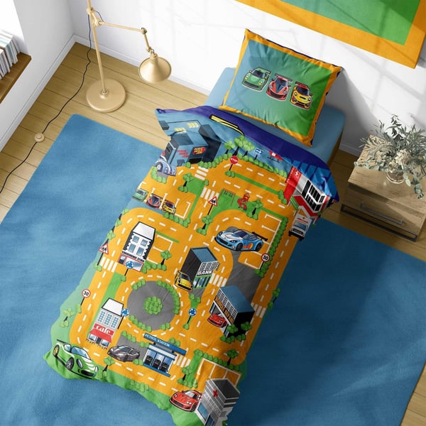K Collection Champion Road Track Panel Duvet Set