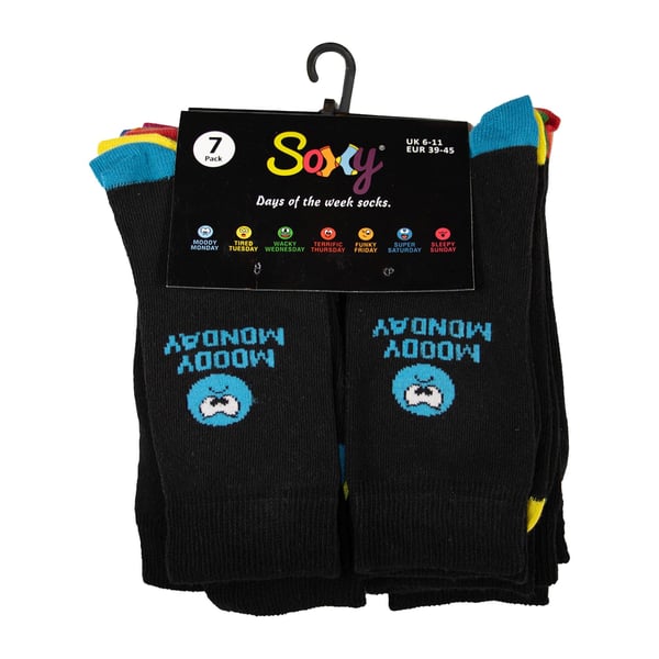 Public Dealz Mens Mood Of The Week Socks (Pack of 7)