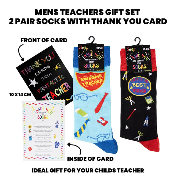 Public Dealz Mens Pack Teacher Cotton Socks (Pack of 2)