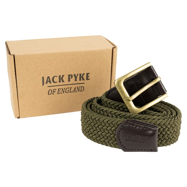 Jack Pyke Mens Countryman Leather Trim Elasticated Waist Belt