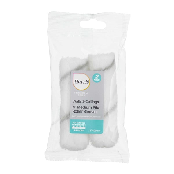 Harris Seriously Good Walls And Ceilings Medium Pile Paint Roller Sleeve (Pack of 2)