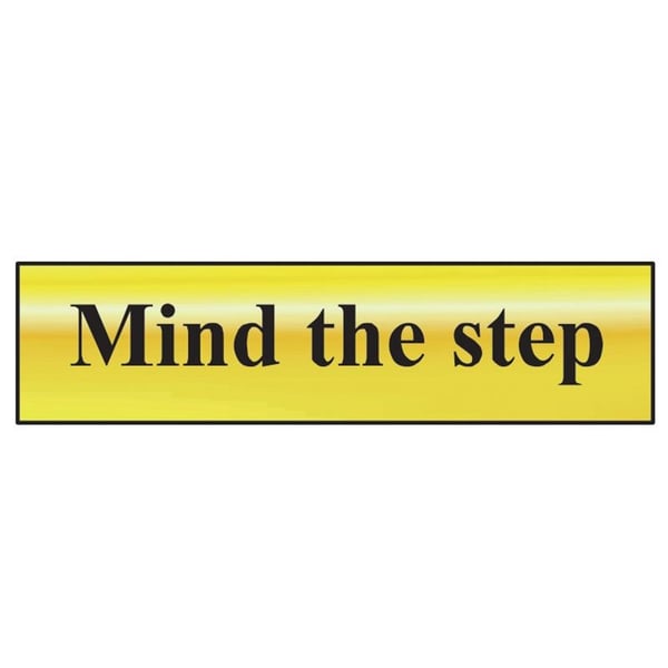 Scan Mind The Step - Polished Brass Effect 200 X 50mm