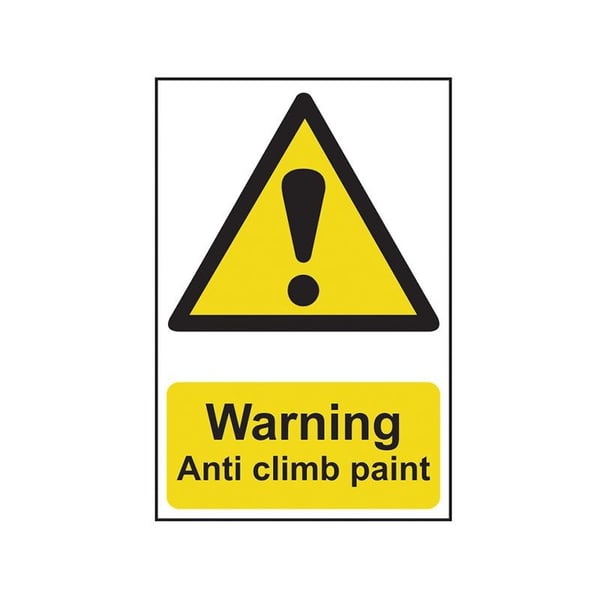 Scan Warning Anti Climb Paint - Pvc Sign 200 X 300mm