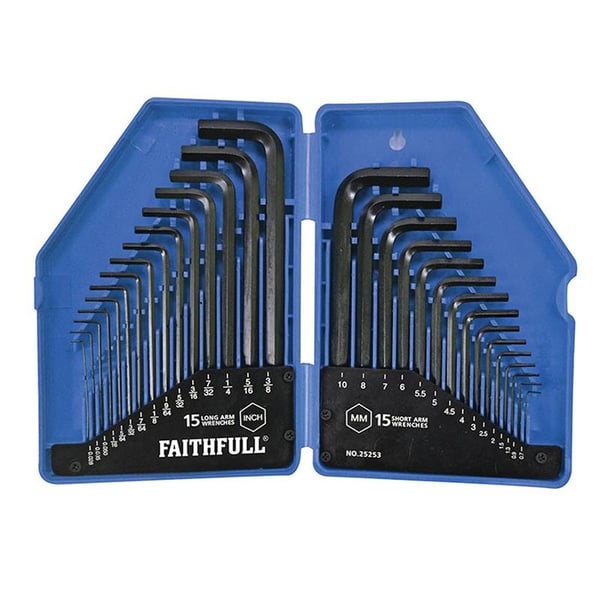 Faithfull Metric/imperial Hex Key Set, 30 Piece