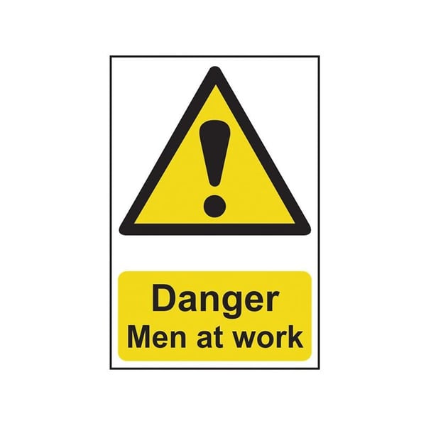 Scan Danger Men At Work - Pvc Sign 400 X 600mm