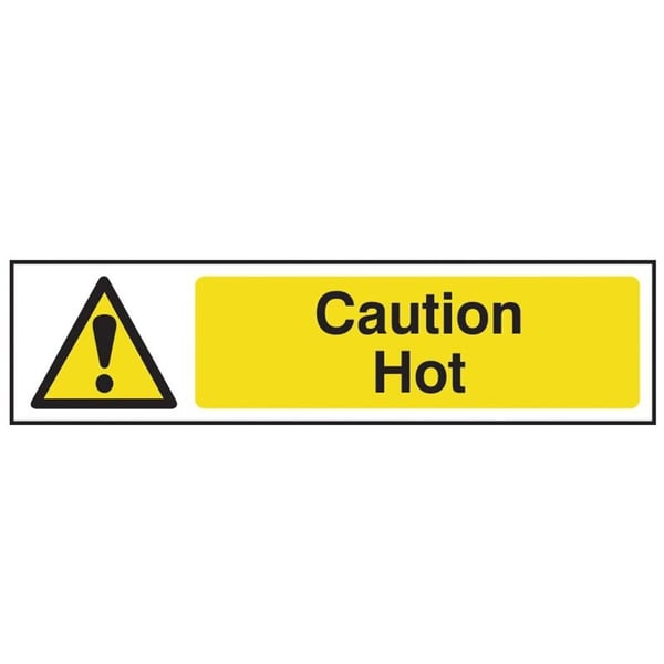 Scan Forsigtig varm - pvc-skilt 200 x 50 mm