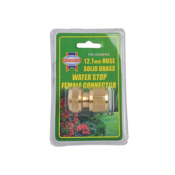 Faithfull Brass Female Water Stop Connector 12.5mm (1/2in)