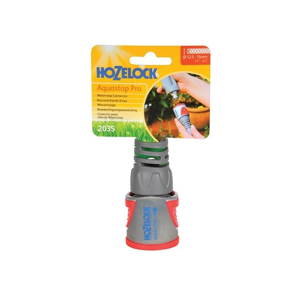 Hozelock 2035 Pro Metal Aquastop Hose Connector 12.5-15mm (1/2-5/8in)