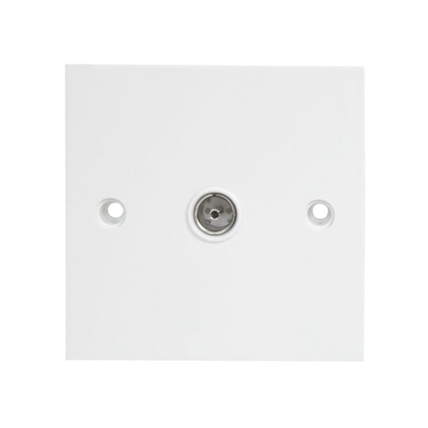 Dencon Single Flush Coax Tv-stik hvid