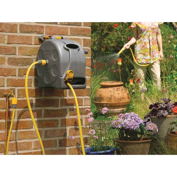 Hozelock 2415 25m 2-in-1 Compact Hose Reel + 25m Of Starter Hose