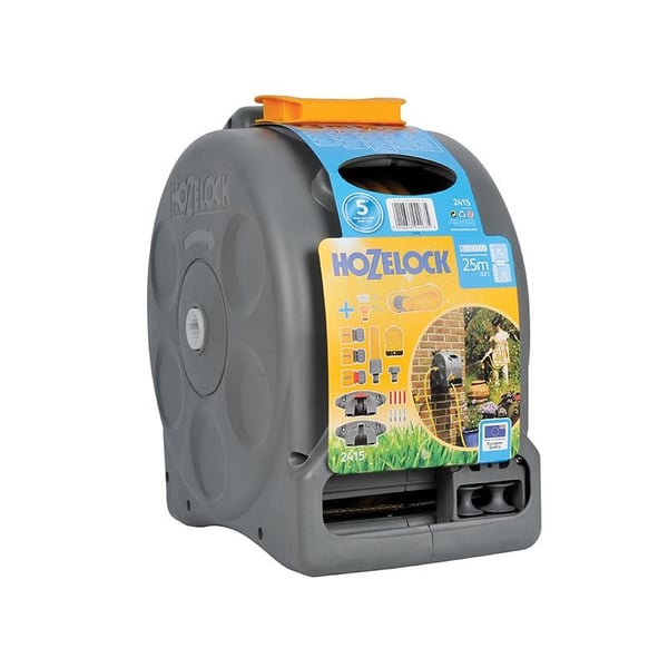 Hozelock 2415 25m 2-in-1 Compact Hose Reel + 25m Of Starter Hose