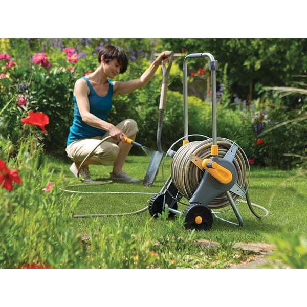 Hozelock 2436 60m Metal Pro Hose Cart & 30m Of 12.5mm Hose