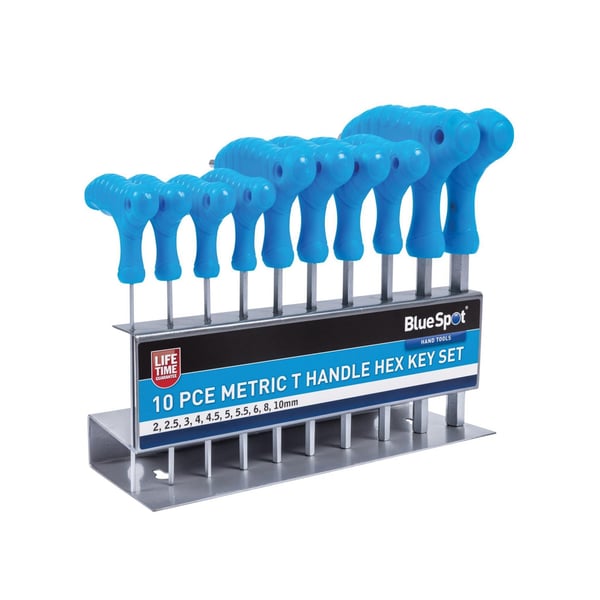 Bluespot Tools Metric T-handle Hex Key Set, 10 Piece