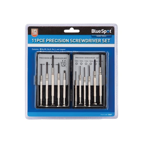 BlueSpot Tools Præcisionsskruetrækkersæt, 11 dele
