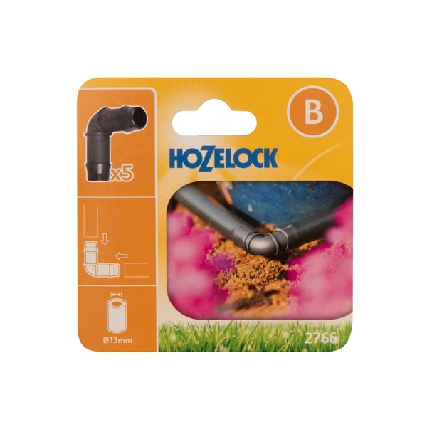Hozelock 2766 90 Elbow Connector 13mm (pakke 5)