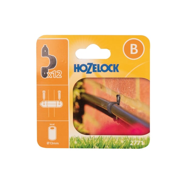 Hozelock 2771 seinäkiinnike 13mm (12 kpl pakkaus) Hozelock 2771 seinäkiinnike 13mm (12 kpl pakkaus)