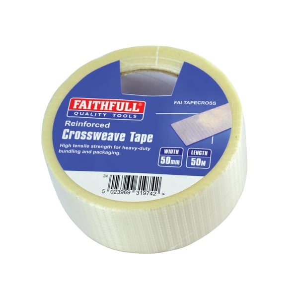 Faithfull Reinforced Crossweave Tape 50mm X 50m
