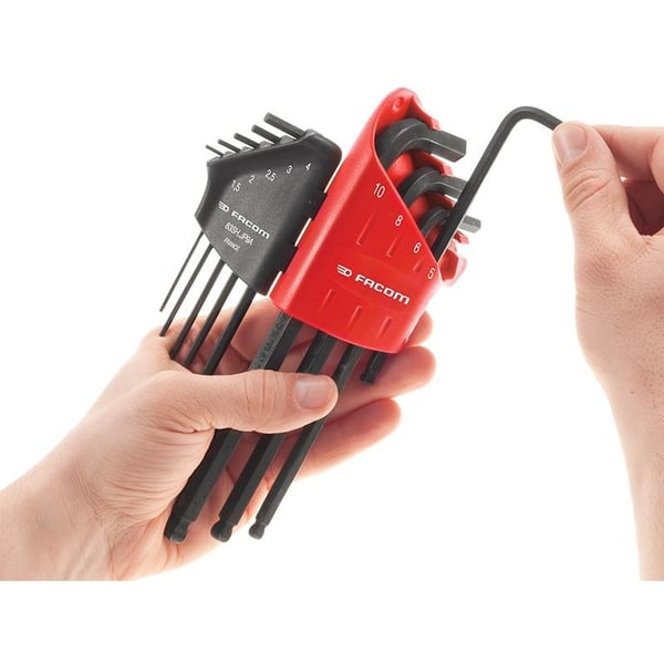 Facom 83h.jp9a Metric Hexagon Key Long Arm Set, 9 Piece