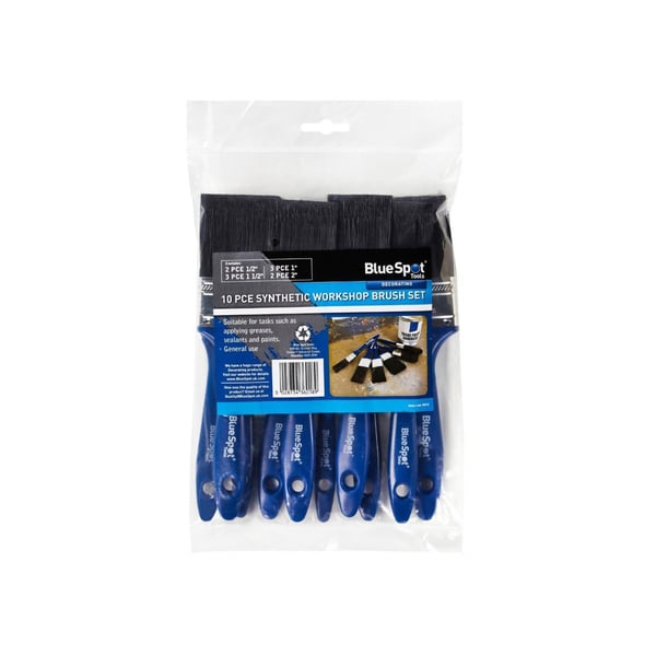 Bluespot Tools Synthetic Workshop Paint Brush Set, 10 Piece