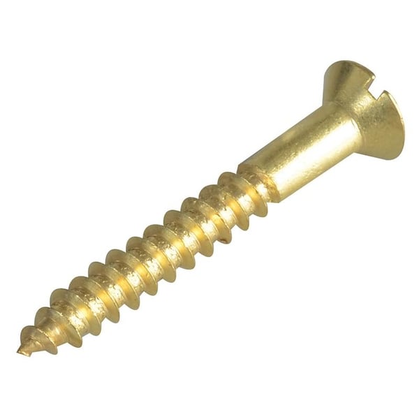 Forgefix Wood Screws, Slotted, Csk, Brass
