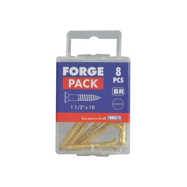 Forgefix Wood Screws, Slotted, Csk, Brass