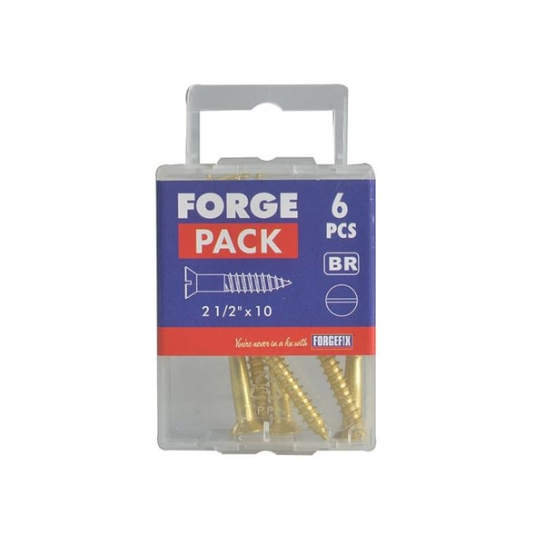 Forgefix Träskruvar, Spårade, Försänkta, Mässing