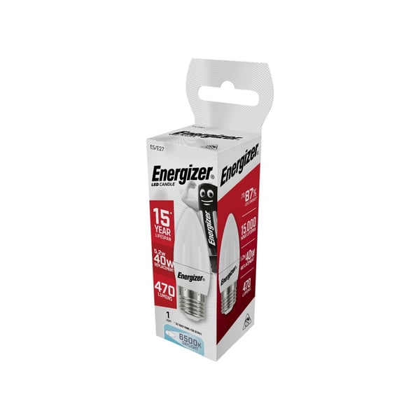 Energizer Led Es (e27) Opaali Kynttilä Ei-himmennettävä Polttimo, Päivänvalo 470 Lm 5.2w