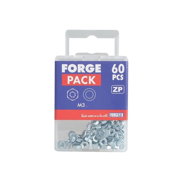 ForgeFix Sekskantede møtrikker og skiver, Zp, Forgepack