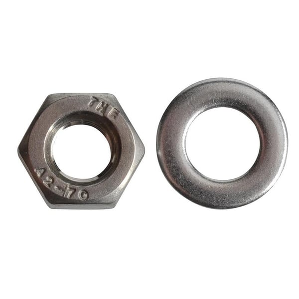 ForgeFix Sekskantede møtrikker og skiver A2 rustfrit stål M6 Forgepack 20
