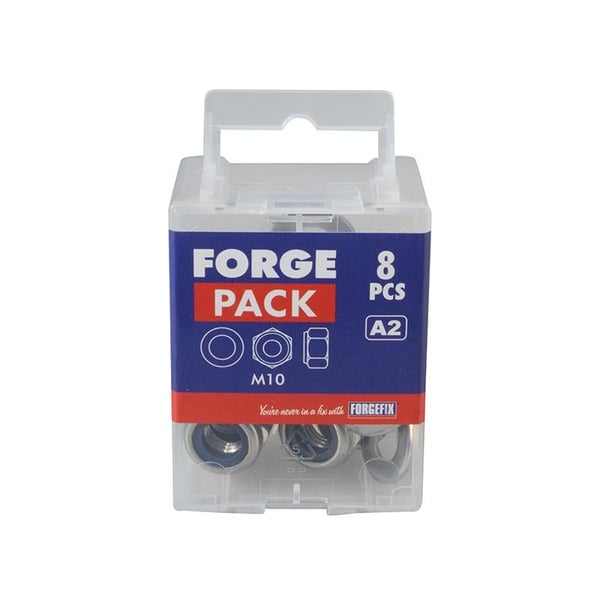 ForgeFix Sekskantmøtrikker med nylonindsatser, S/s
