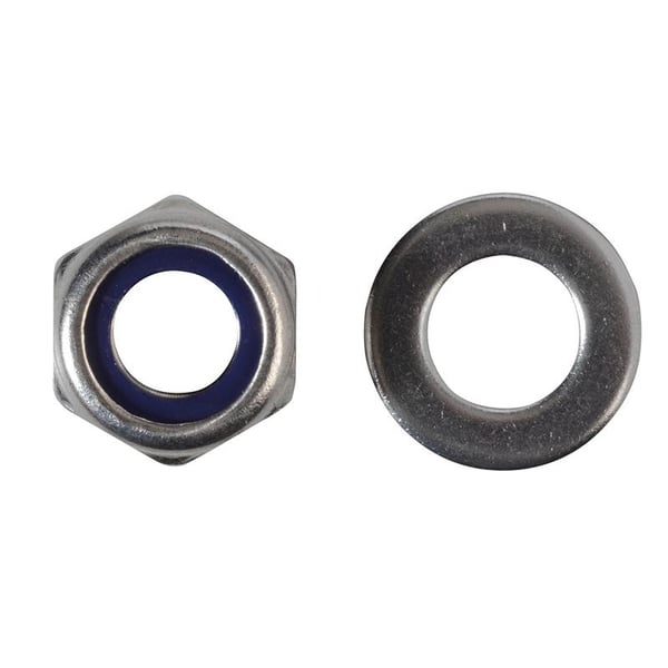 ForgeFix Sekskantmøtrikker med nylonindsatser, S/s