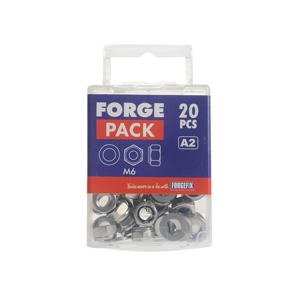 Forgefix kuusiomutterit nailonisisäkkeillä, ruostumaton teräs