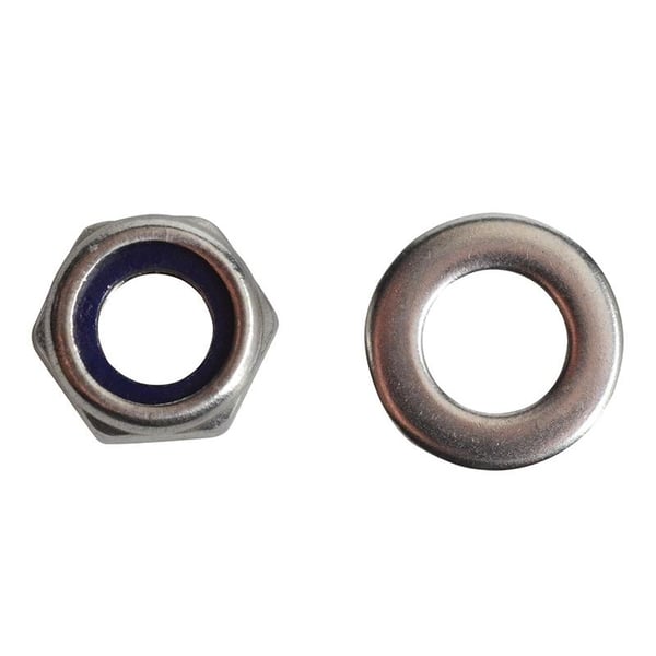 ForgeFix Sekskantmøtrikker med nylonindsatser, S/s