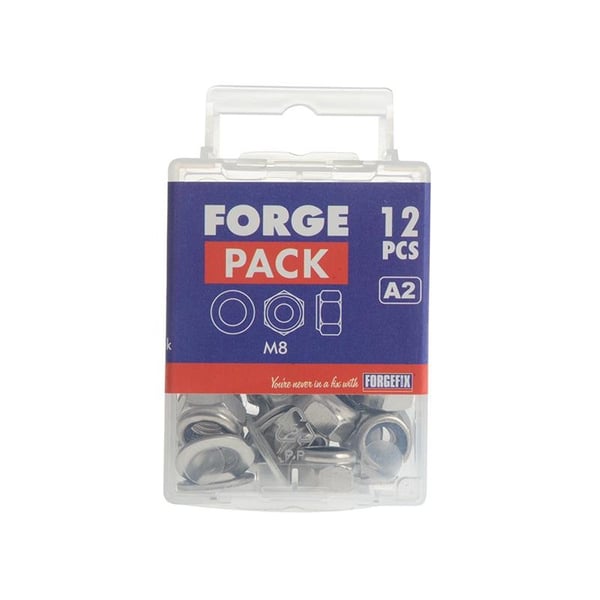 ForgeFix Sekskantmøtrikker med nylonindsatser, S/s