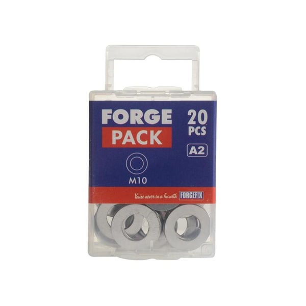 Forgefix Plattbrickor, DIN125 A2 Rostfritt Stål, Forgepack
