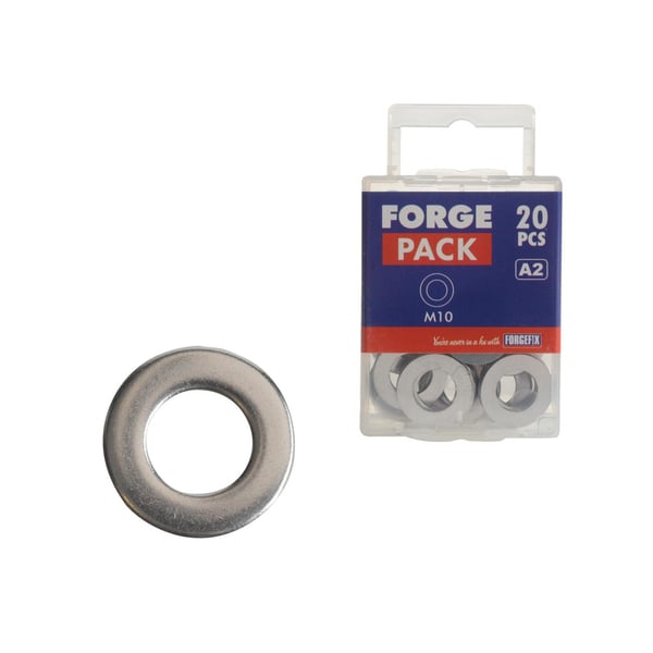 Forgefix Plattbrickor, DIN125 A2 Rostfritt Stål, Forgepack