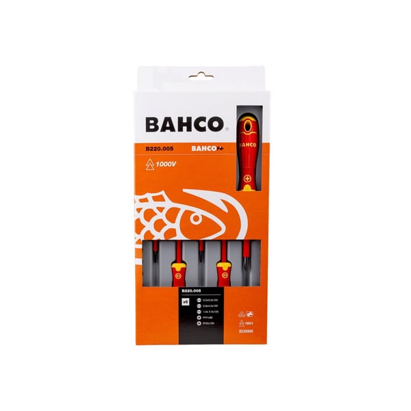 Bahco B220.005 Bahcofit isoleret skruetrækkersæt, 5 dele