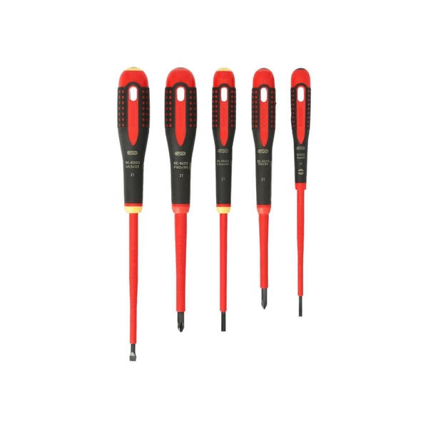 Bahco Be-9881s Ergo Vde Isolerad Skruvmejselsats, 5 Delar