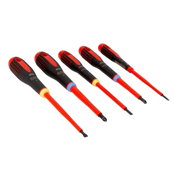 Bahco Be-9882s Ergo Vde Insulated Screwdriver Set, 5 Piece