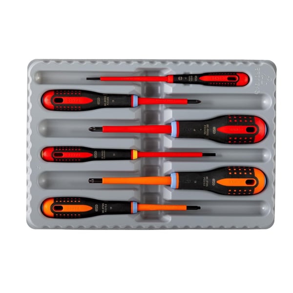 Bahco Be-9884s Ergo Vde Insulated Screwdriver Set, 6 Piece