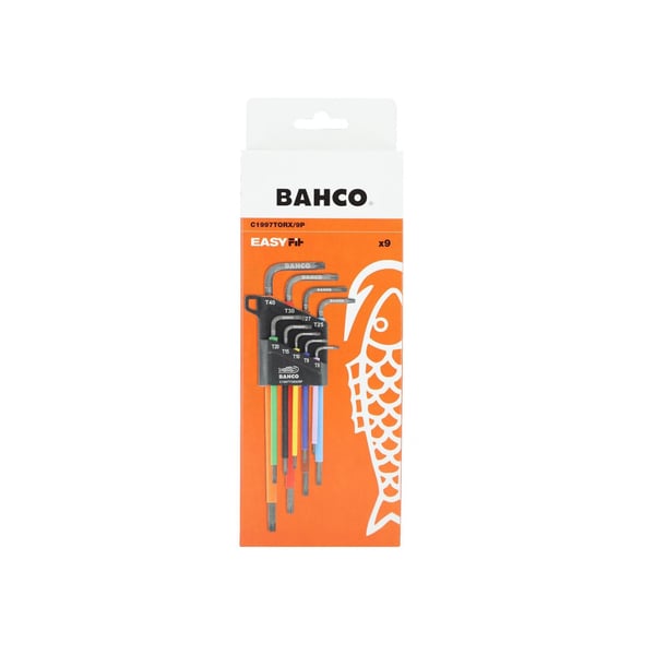 Bahco C1997torx/9p Long Torx Coloured L-key Set, 9 Piece