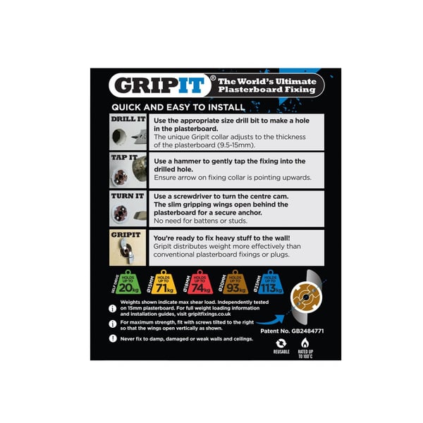 Gripit Bruna Gipsplugg