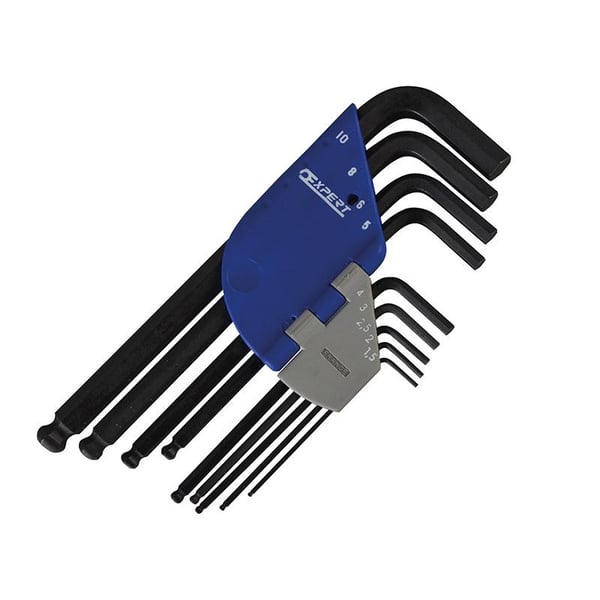 Expert Metric Ball End Hexagon Key Long Arm Set, 9 Piece