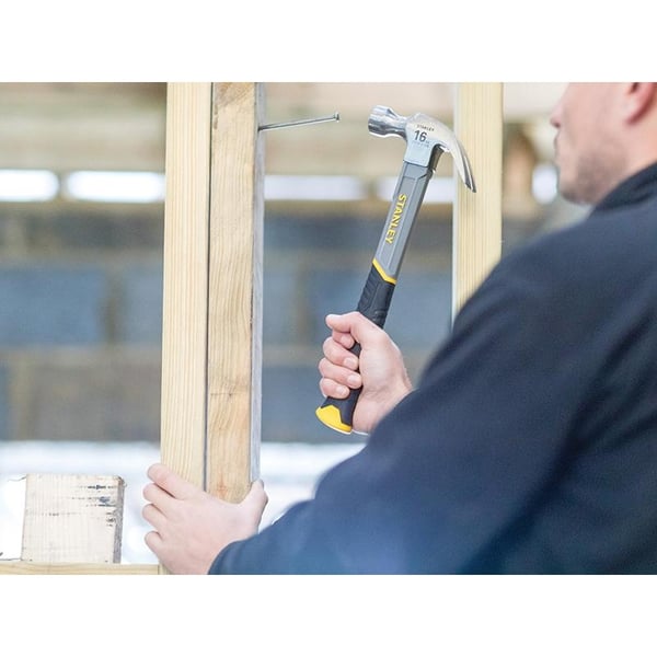 Stanley Hand Tools Curved Claw Hammer, Fibreglass Shaft