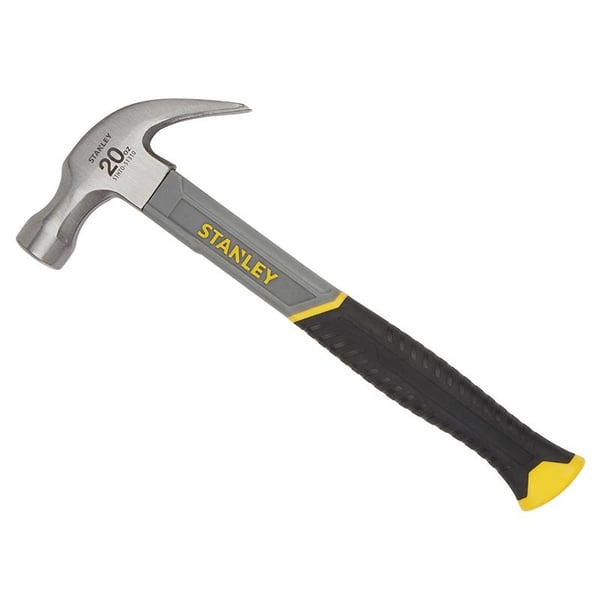 Stanley Hand Tools Curved Claw Hammer, Fibreglass Shaft