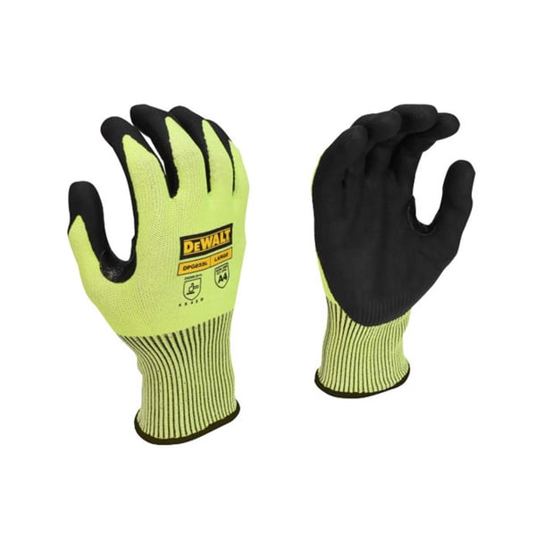 Dewalt Power Tools Hi-vis Cut D Grip Gloves - L (size 9)