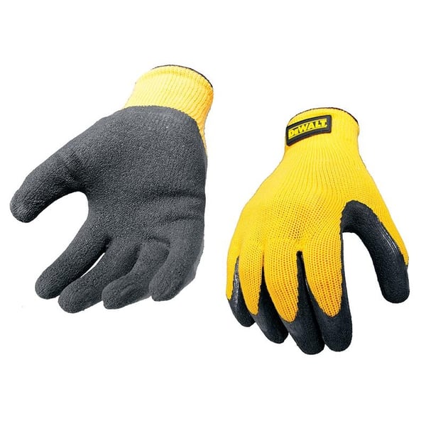 DeWALT Power Tools Gule latexhandsker med strikket ryg - Large
