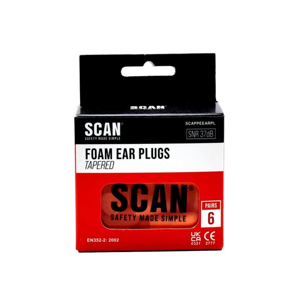 Scan Tapered Foam Earplugs (6 Pairs)